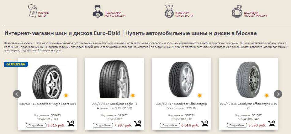 Лучшие интернет-магазины автомобильных шин и дисков в России